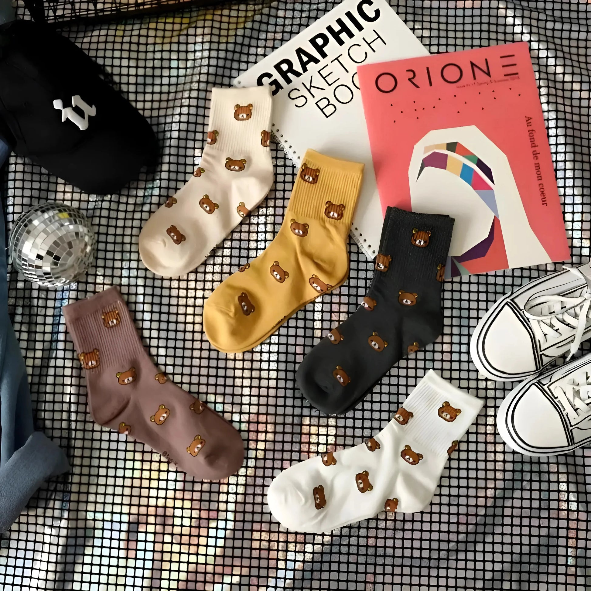 Ankle Socks with Bear Design