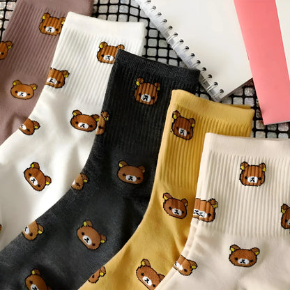 Ankle Socks with Bear Design