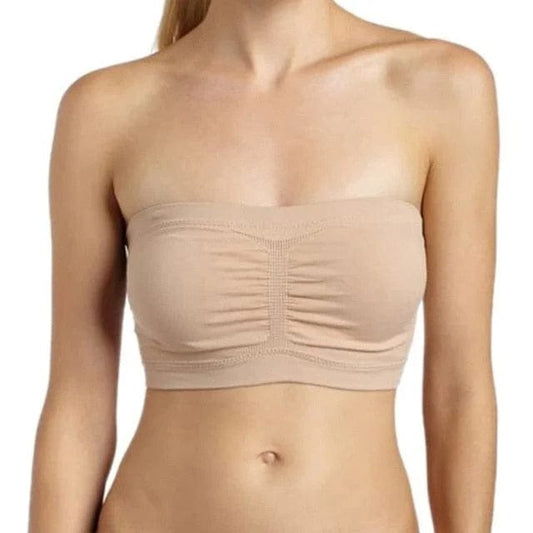 Beige Atmungsaktiver Bandeau-BH