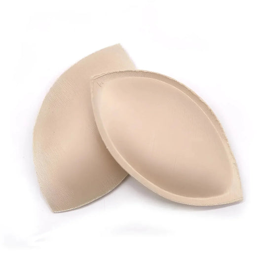 Beige Drop-Shaped Fabric Bra Inserts