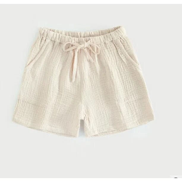 Beige Gebundene Schlafshorts