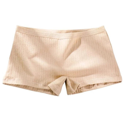 Beige Gerippte Boxershorts für Damen