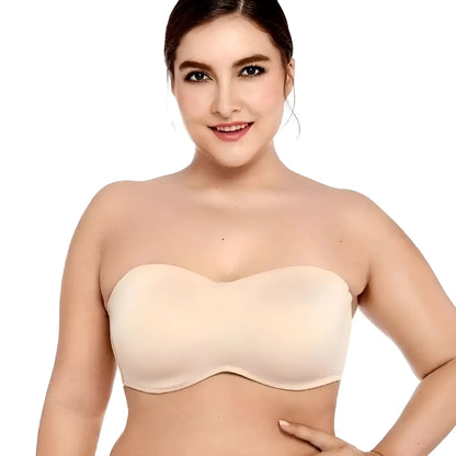 Beige Large Size Bra with Detachable Straps