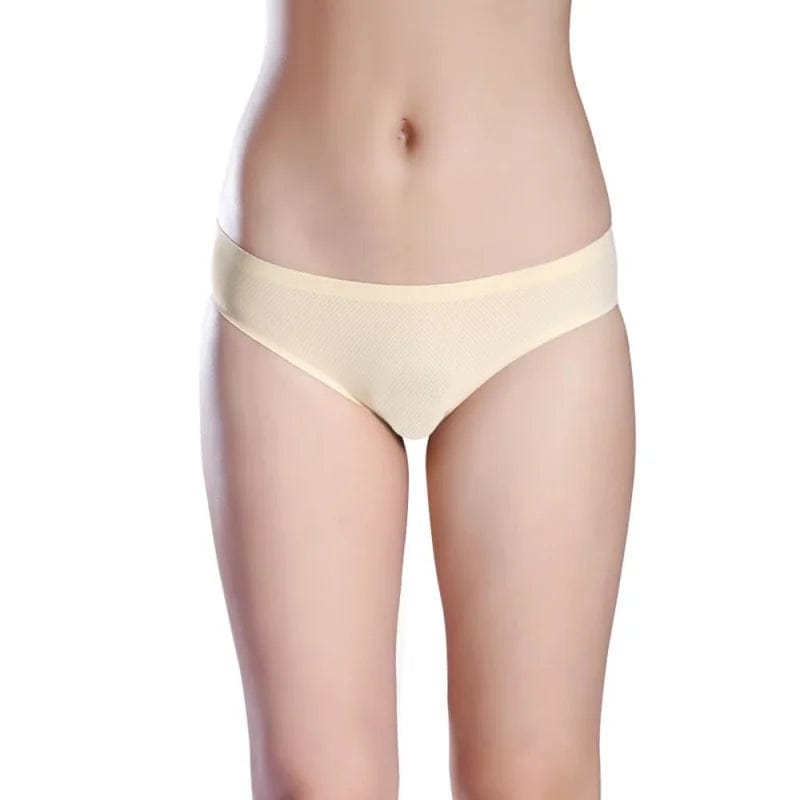 Beige Nahtloser Slip aus atmungsaktivem Material