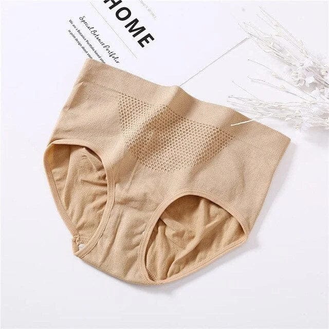 Beige Push-up-Höschen mit hoher Taille