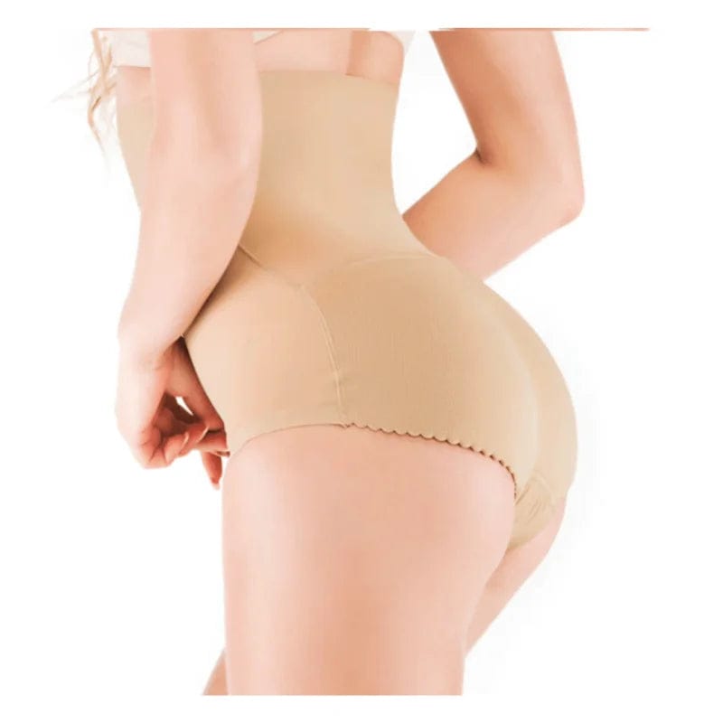 Beige Push-up-Höschen mit hoher Taille