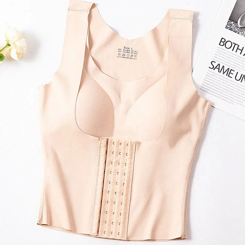 Beige Schlankes Damen-Top mit Push-up-Effekt