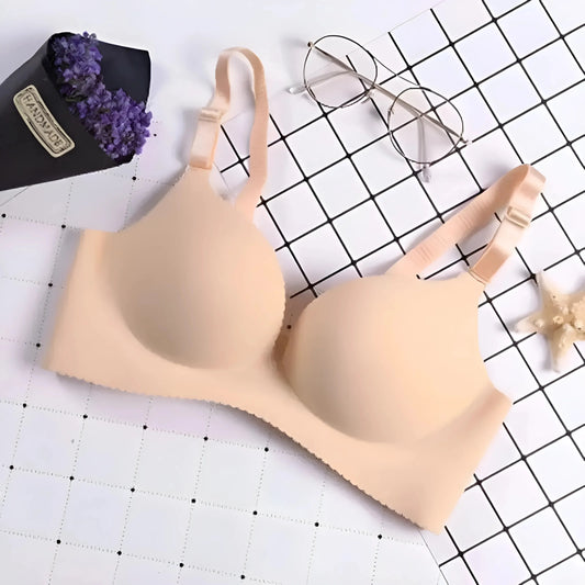 Beige Seamless Push-Up Bra