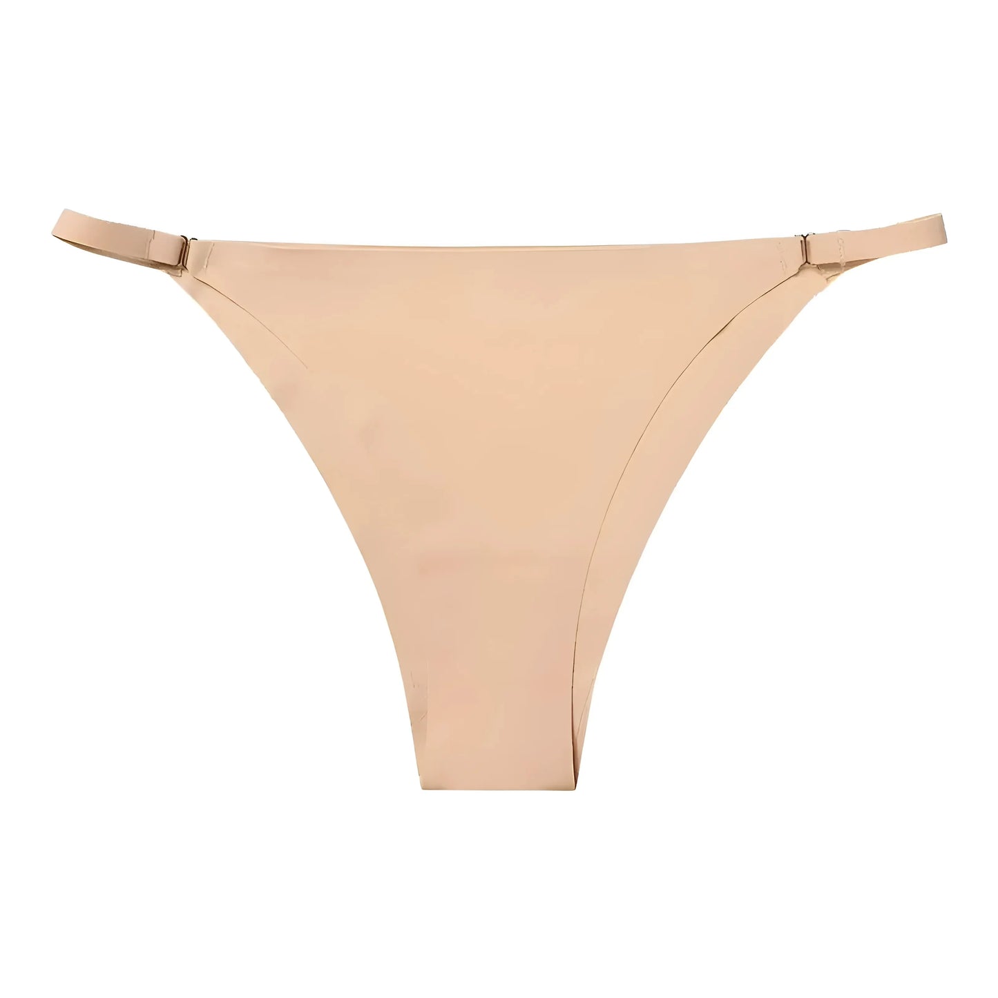 Beige Seamless Thong Underwear with Thin Straps