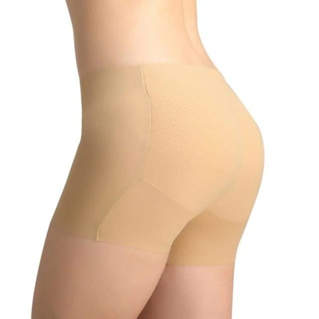 Beige Sportshorts mit Push-up-Effekt