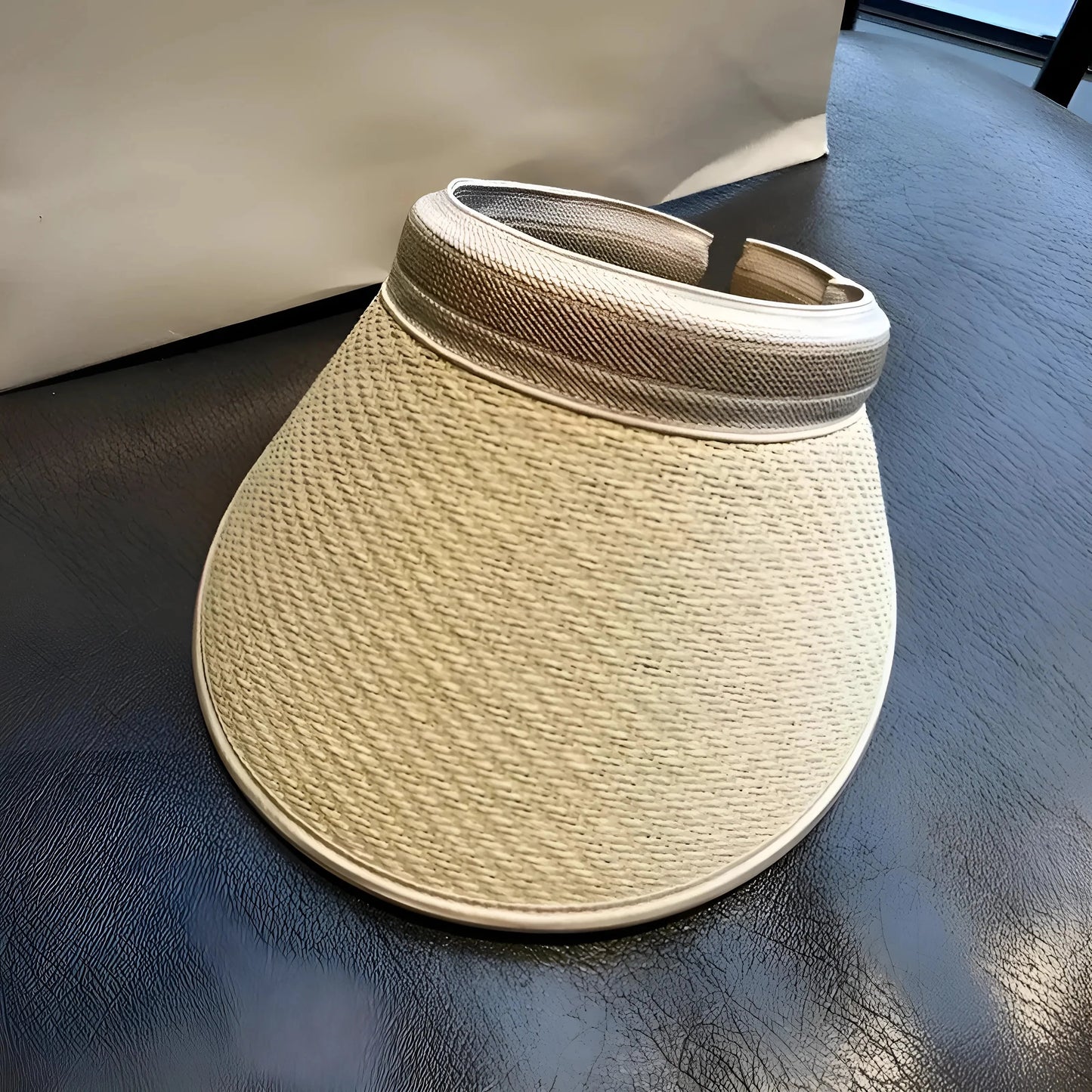 Beige Straw Sunshade Hat