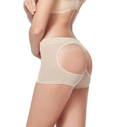 Beige Unter der Kleidung unsichtbare Shorts mit Push-up-Effekt