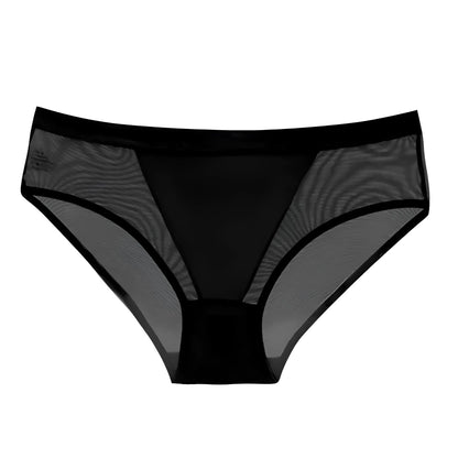 Black Classic Briefs with Sheer Back