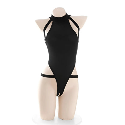 Black Halter Neck Bodysuit