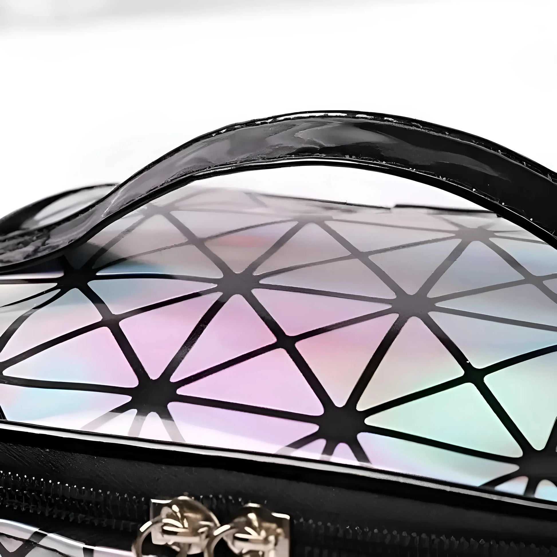 Black Holographic Zip Cosmetic Bag