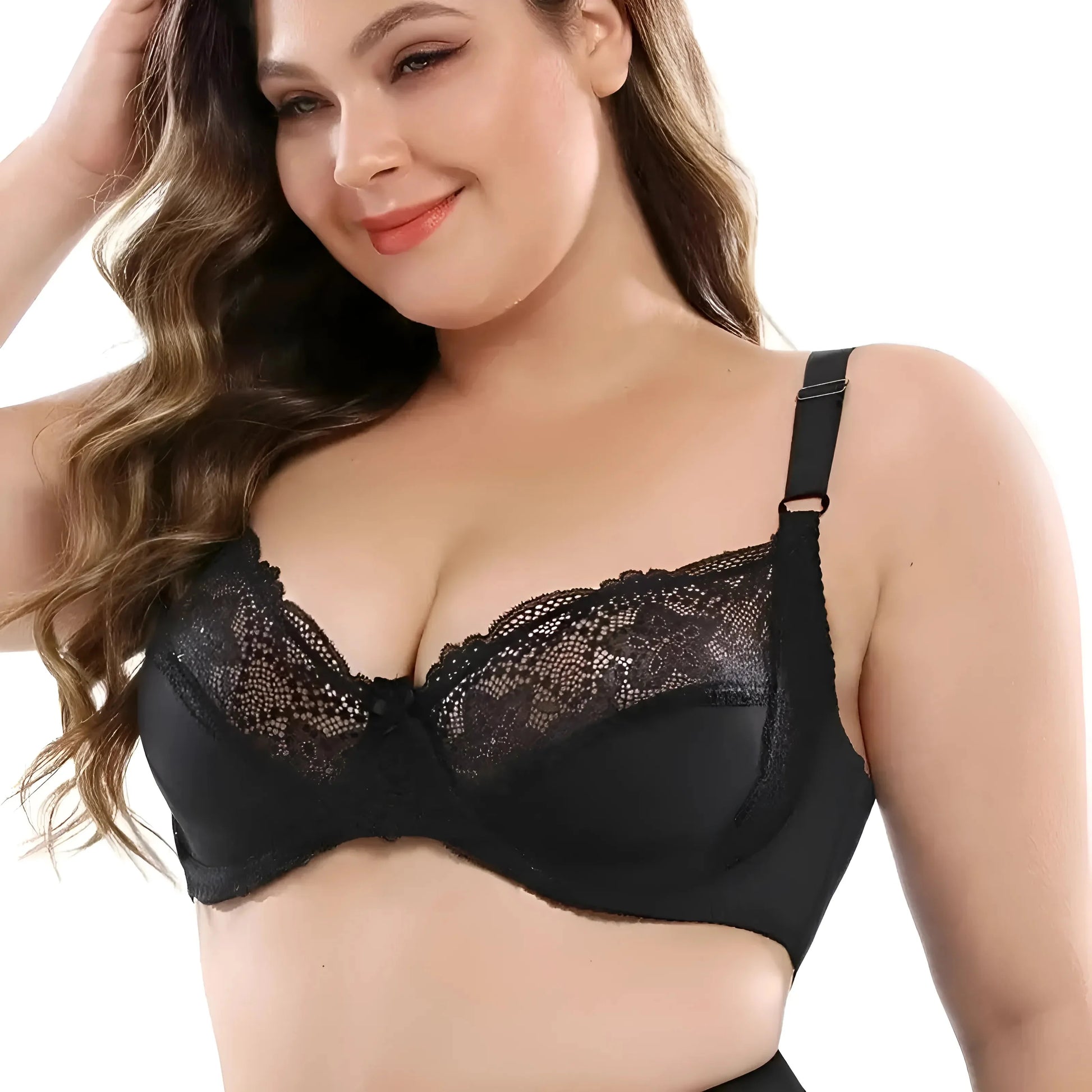 Black Lace Bra in Plus Sizes