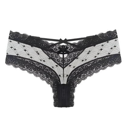 Black Lace Knickers with Straps at the Back