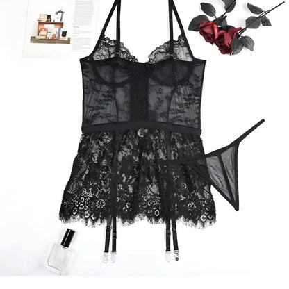 Black Lace Nightdress