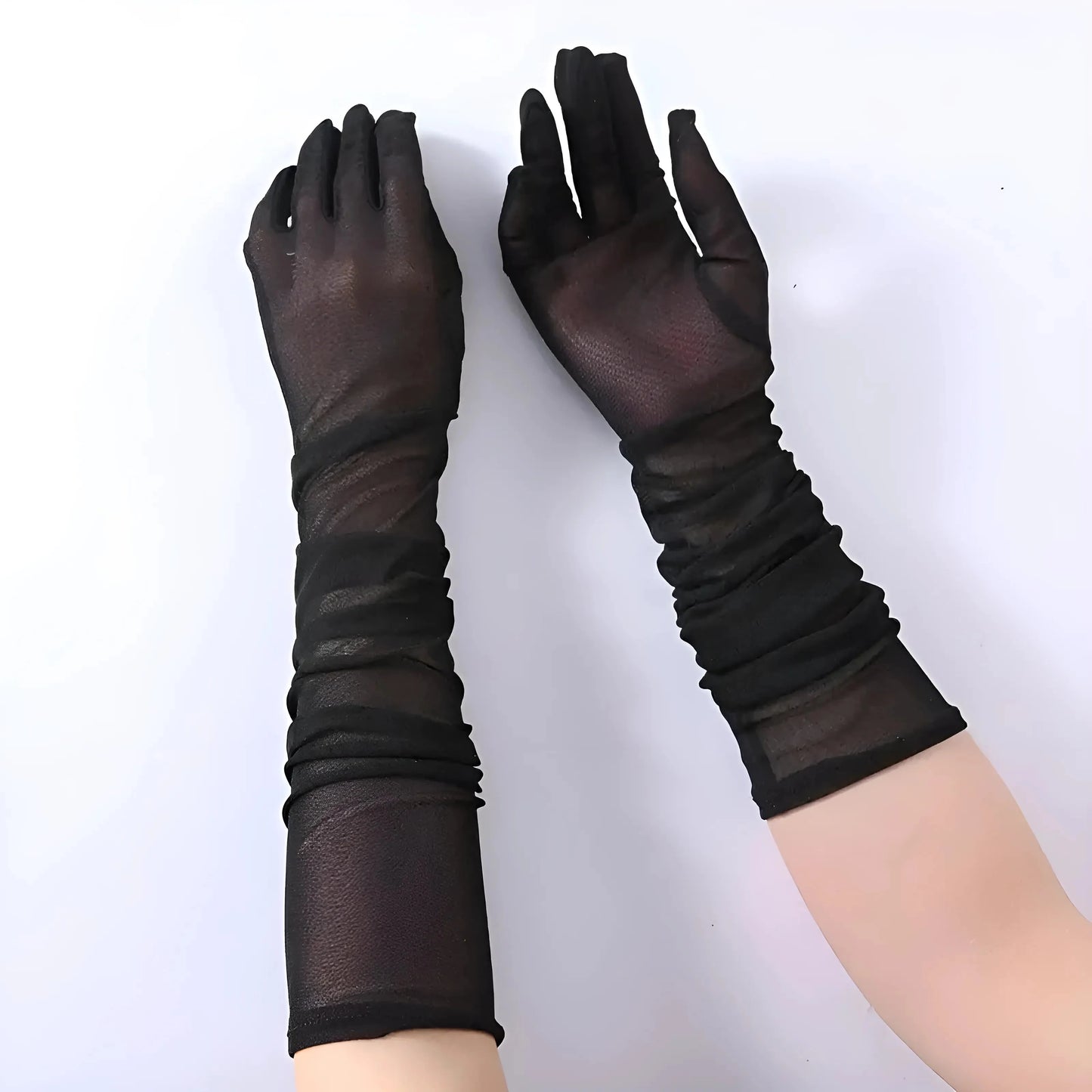 Black Long Transparent Gloves