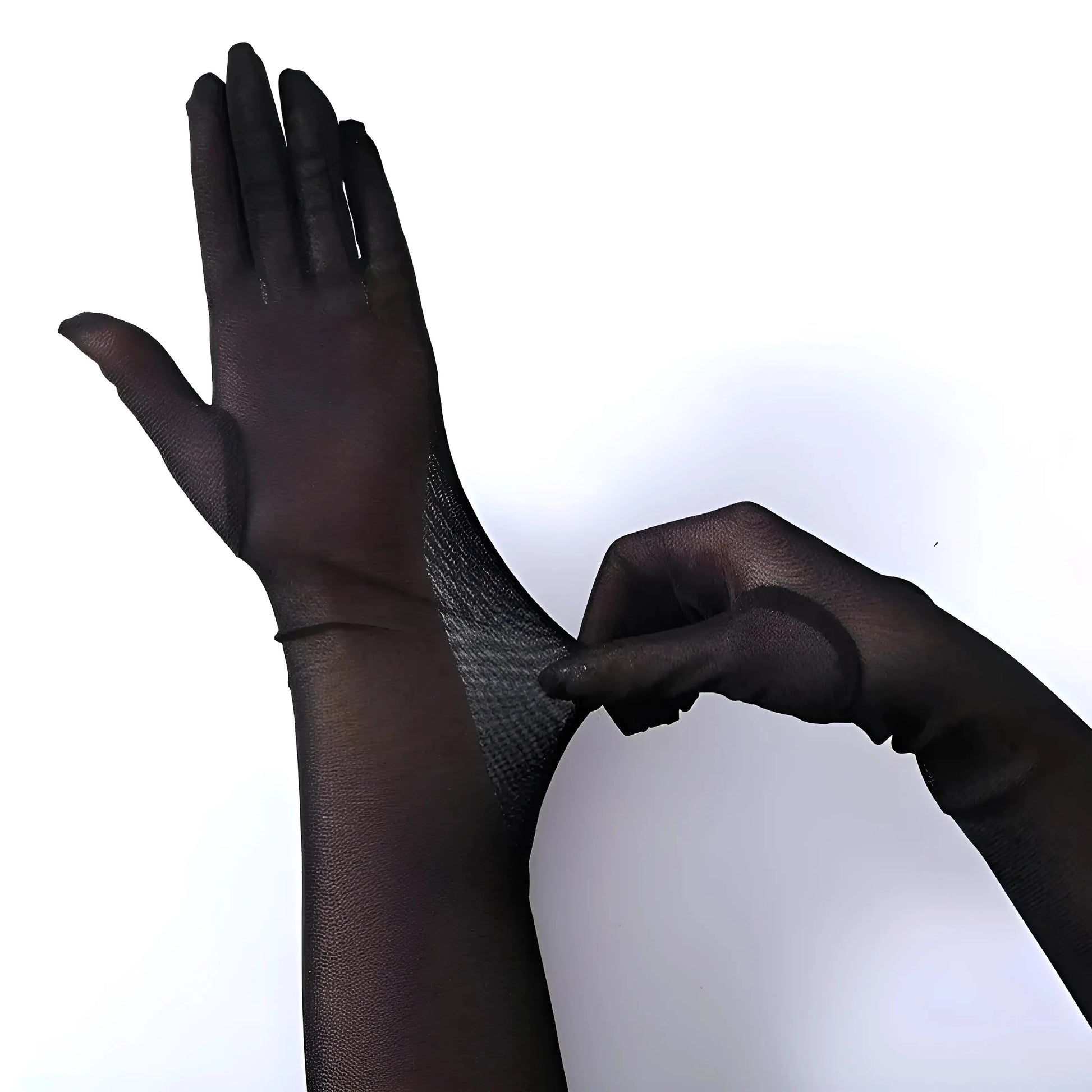 Black Long Transparent Gloves