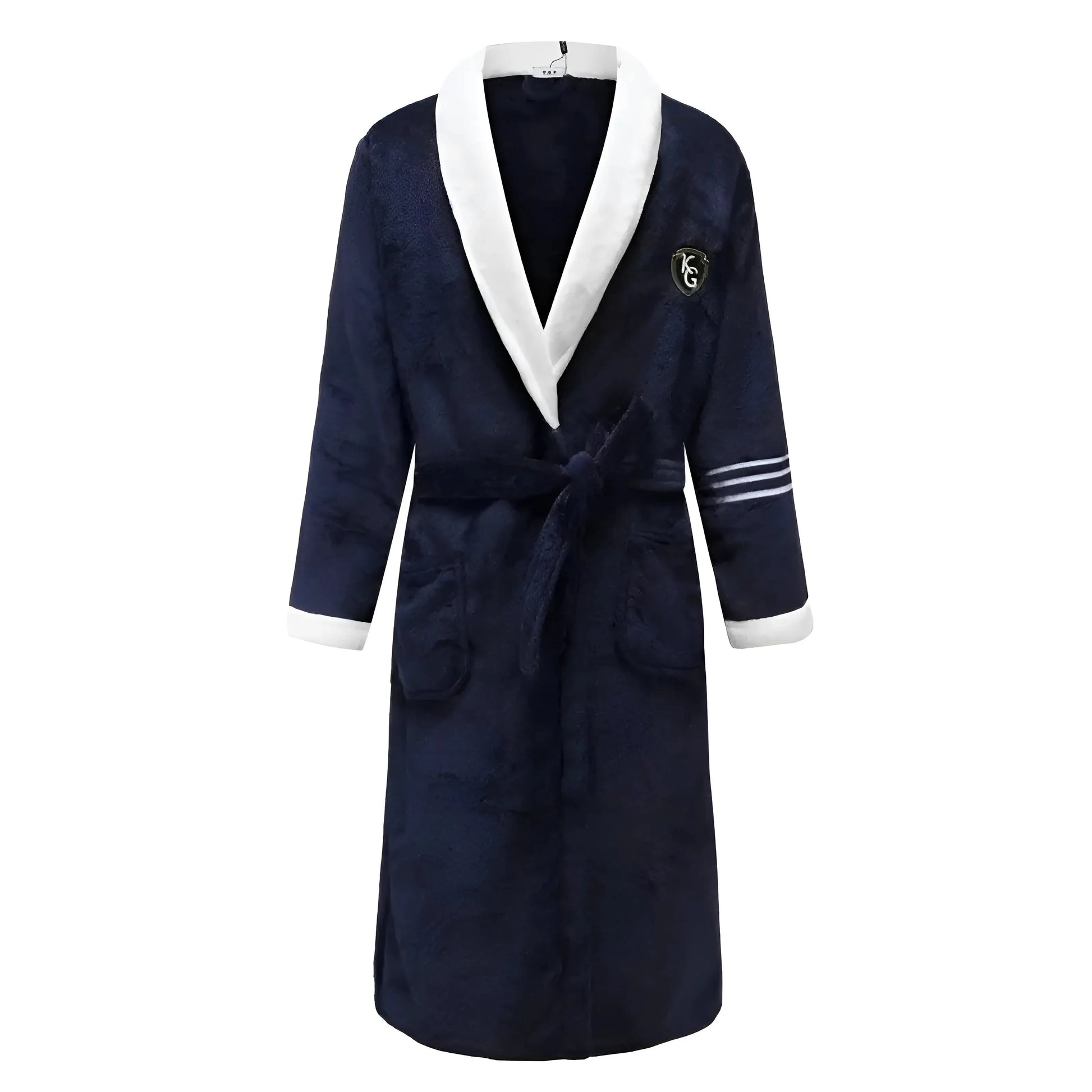 Black Men's Plush Bathrobe