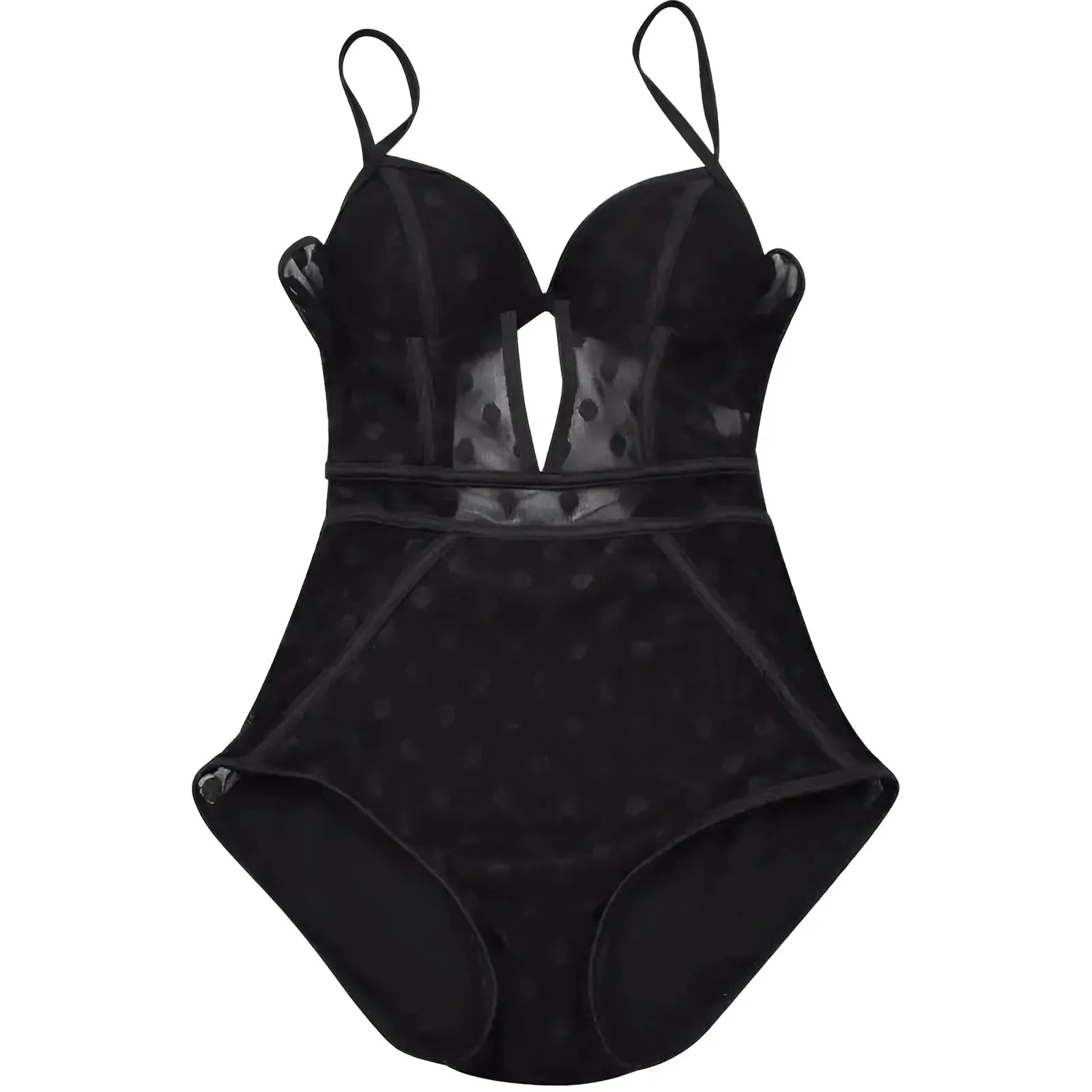 Black One-Piece Swimsuit with Under-Bust Cut-Out