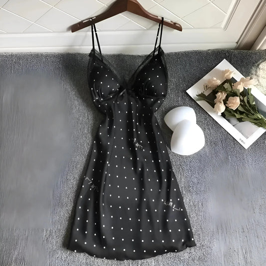 Black Polka Dot Nightdress