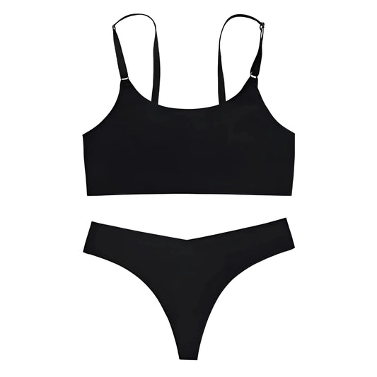 Black Seamless Lingerie Set