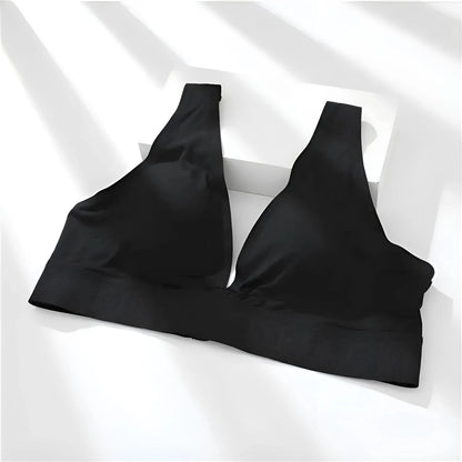 Black Smooth V-Neck Bra