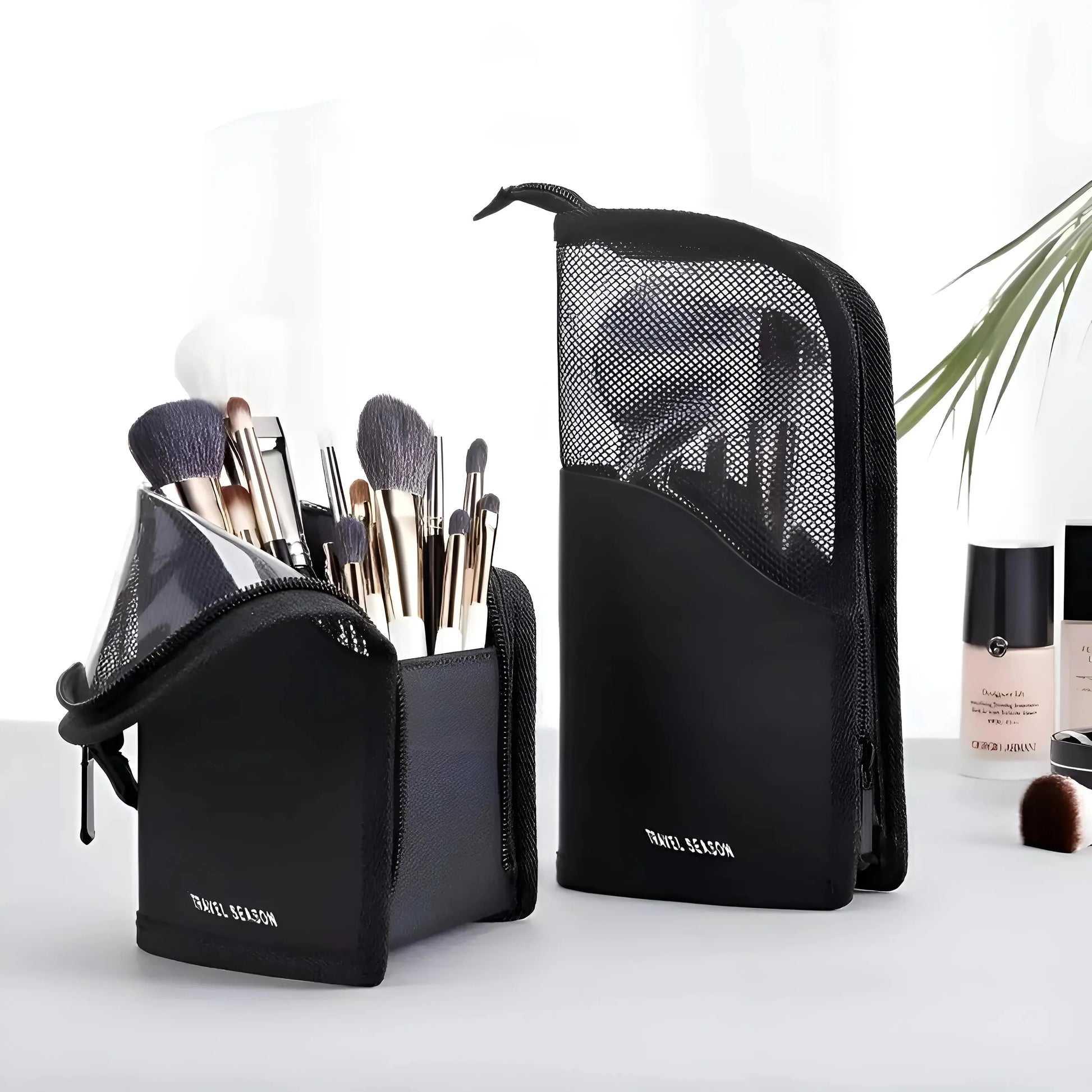 Black Standing Brush Holder for Makeup Brushes