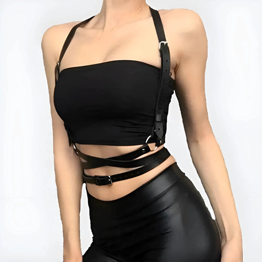 Black Waist Harness with Straps