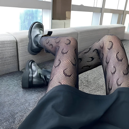 Black Women's Moon Print Tights