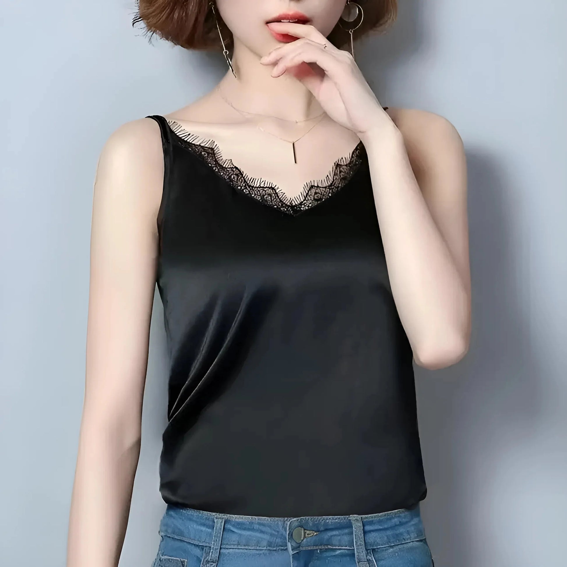 Black Women's Satin Camisole