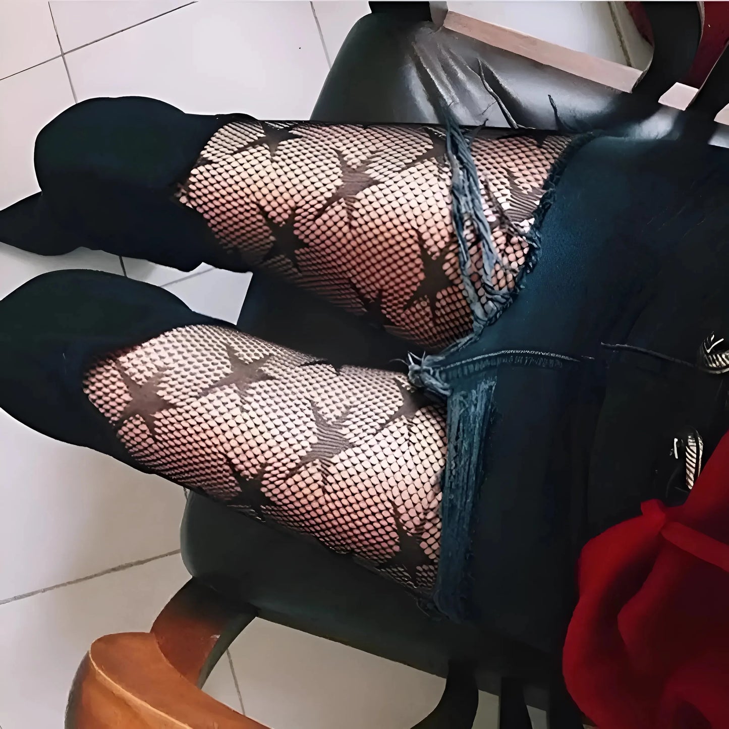 Black Women's Star Print Tights