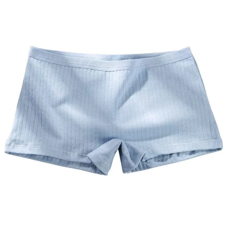 Blau Gerippte Boxershorts für Damen