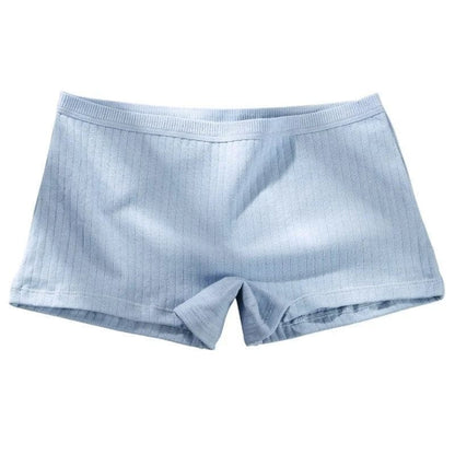 Blau Gerippte Boxershorts für Damen