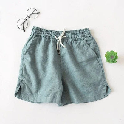 Blau Lockere Schlafshorts mit Krawatte