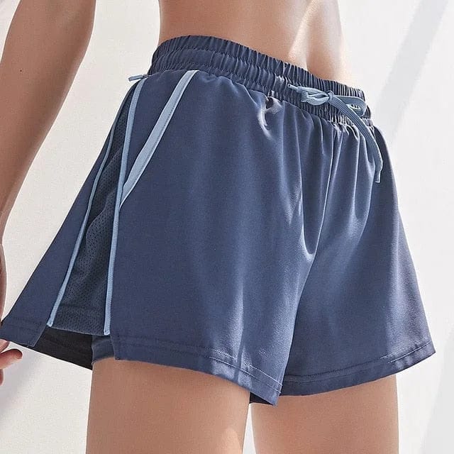 Blau Lockere Sportshorts