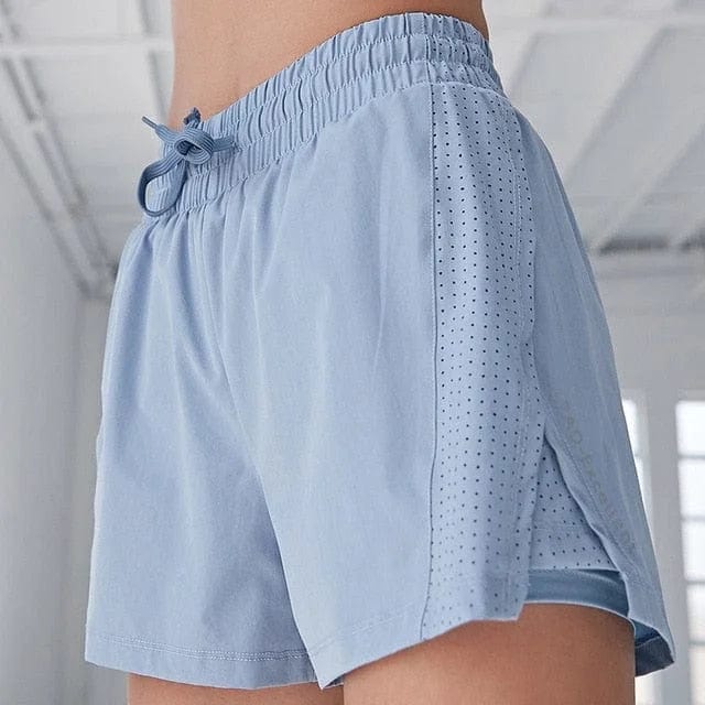 Blau Lockere Sportshorts