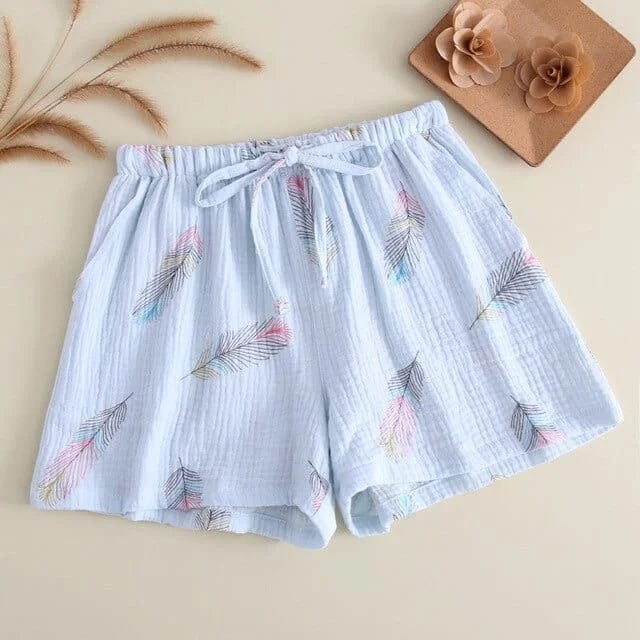 Blau Pastellfarbene Schlafshorts