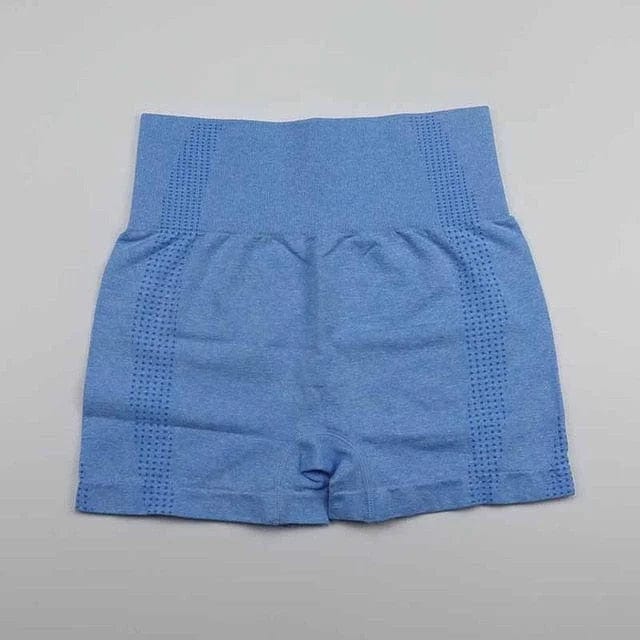 Blau Sportshorts mit hoher Taille