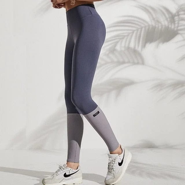 Blau Zweifarbige Sportleggings