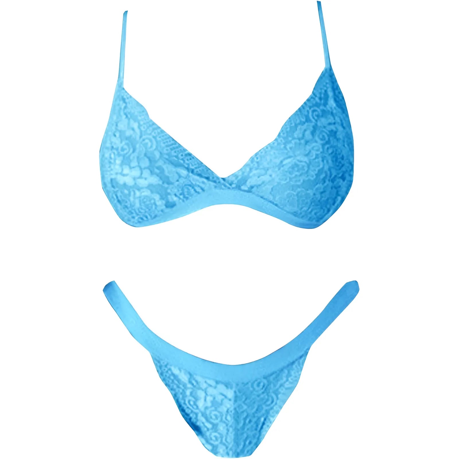 Blue Classic Lace Lingerie Set