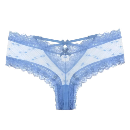 Blue Lace Knickers with Straps at the Back