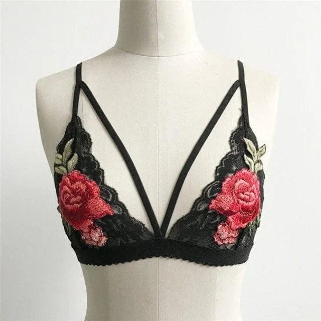  Bralette-BH aus Spitze mit Blumen