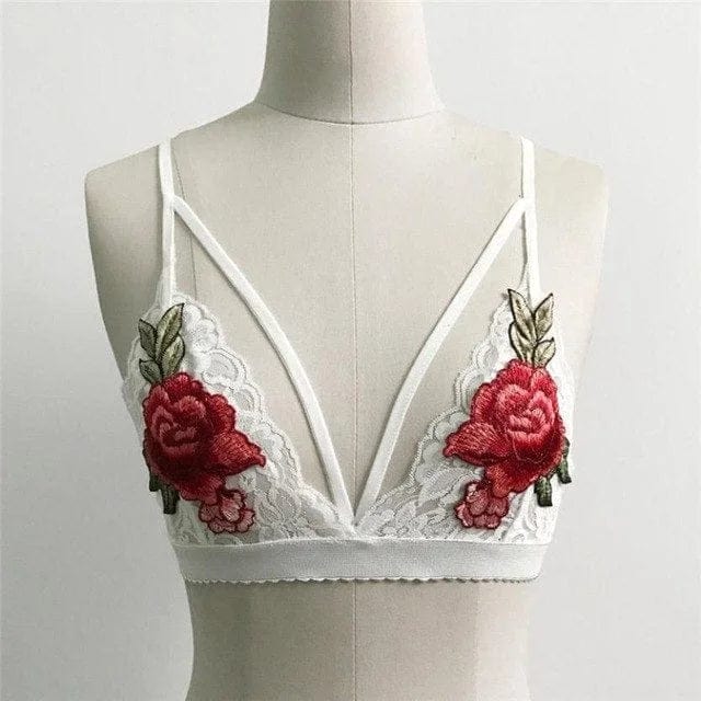  Bralette-BH aus Spitze mit Blumen