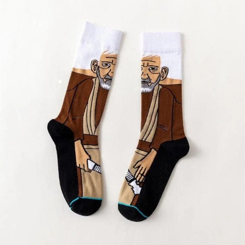 Braun Lange Herrensocken mit Star Wars Helden