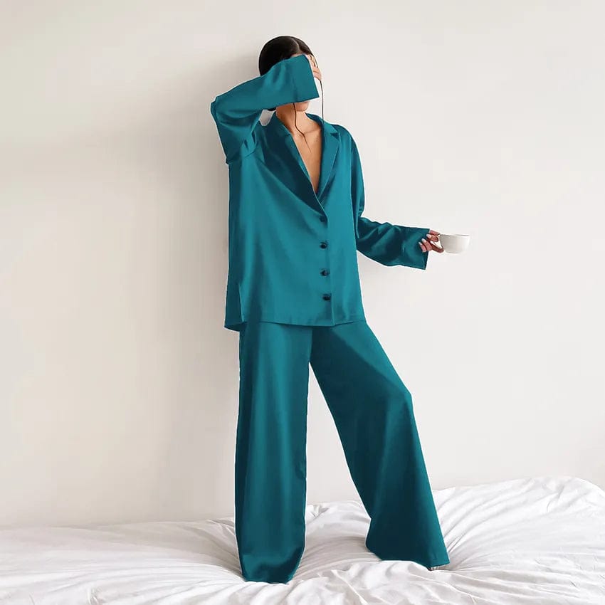  Breiter Satin-Pyjama