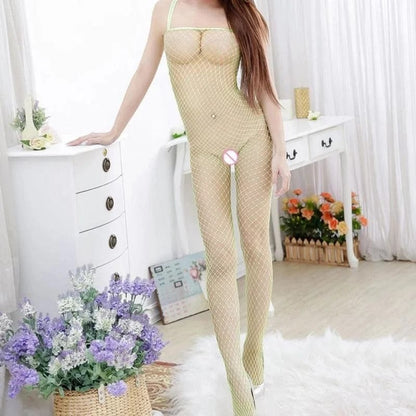  Bunter Netz-Bodystocking