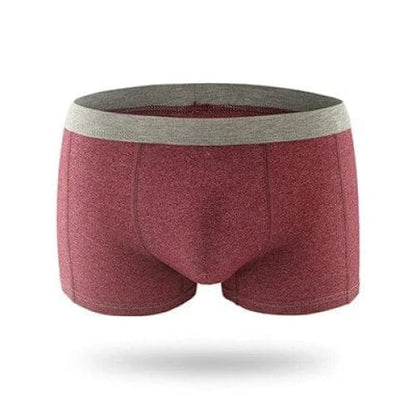 Burgund Herren-Boxershorts aus Baumwolle